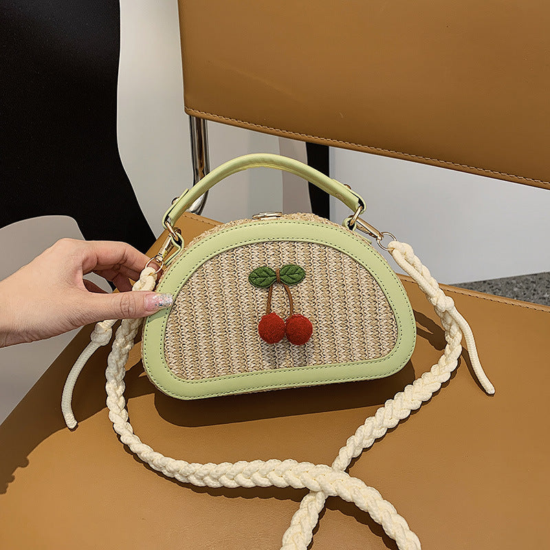 Wholesale Straw bag small cherry shoulder bag crossbody bag